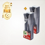 Fun® Plastic Premium Silver Cutlery Set BOGO