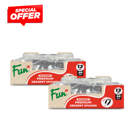 Fun Premium Plastic Silver Teaspoons 13cm Special Offer