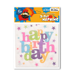 Fun 2-Ply Napkins 33x33cm - Happy Birthday Design [10pcs x 1pkt]