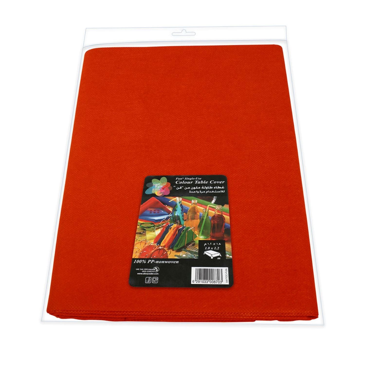 Fun® Color Non Woven Table Cover Sheet Mat for Dining Table, Red