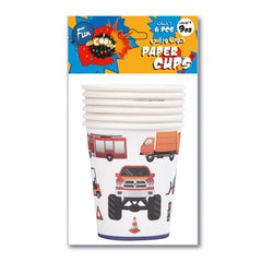 Fun Paper Cups 9oz - Car Design [6pcs x 1pkt]