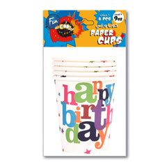 Fun® Paper Cups 9oz - Happy Birthday Design [6pcs x 1pkt]