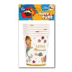 Fun® Paper Cups 9oz - Mermaid Design [6pcs x 1pkt]