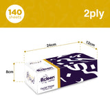 Bcleen® 2-Ply White Facial Tissue for Ramadan Style, Purple - 140 sheets