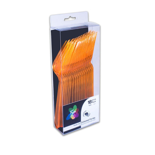 Fun® Heavy Duty Orange Plastic Forks [18pcs x 1pkt]