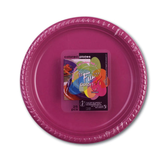 Fun® Plastic Meduim Plum Plates [25pcs x 1pkt]