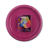 Fun® Color Party Plastic Plates set, Plum, Medium, Pack of 25