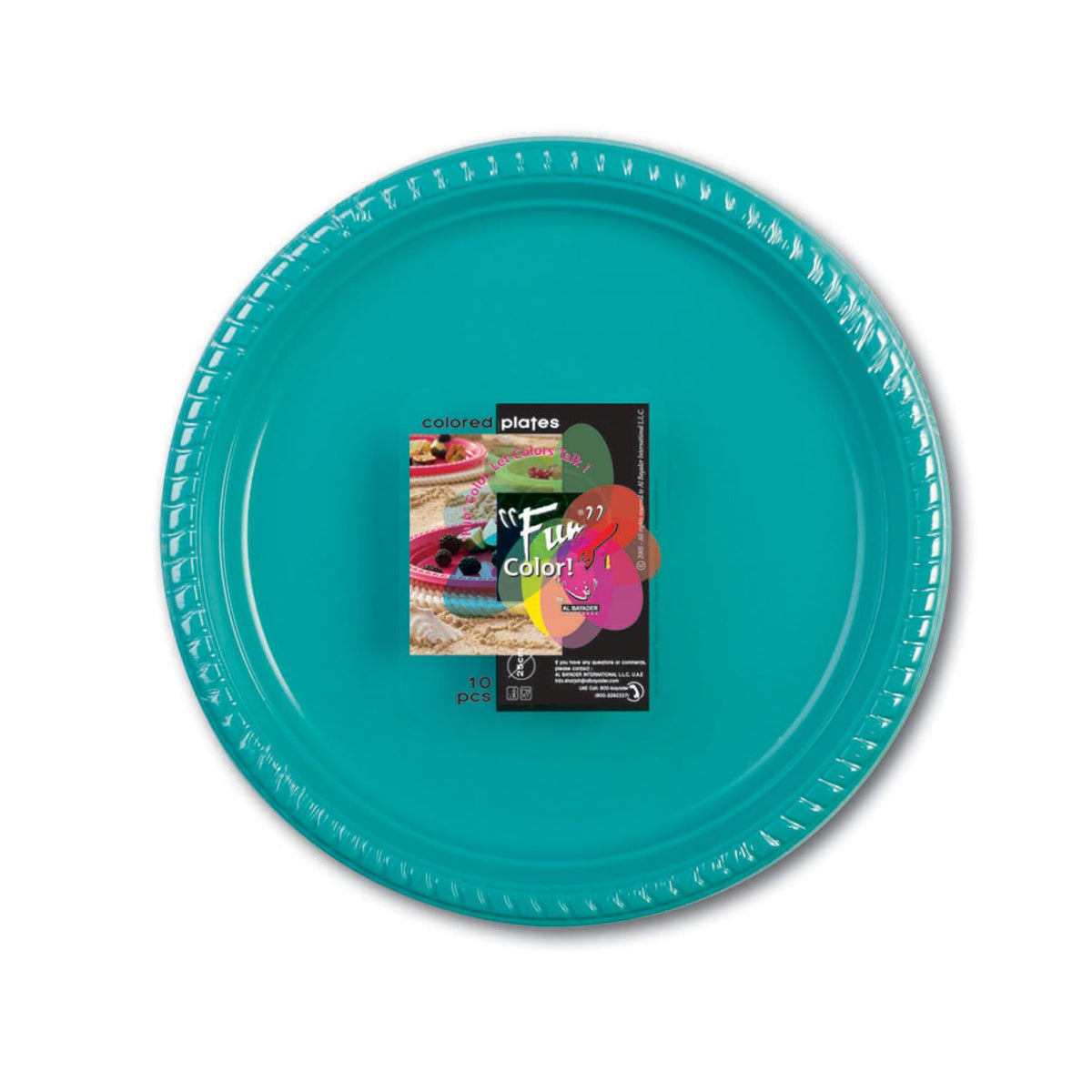 Fun Plastic Plate 25cm - Turquoise [P:10pcsx1pkt] - CRP