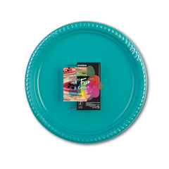 Fun Plastic Plate 25cm - Turquoise [P:10pcsx1pkt] - CRP