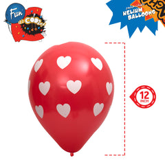 Fun Balloons 12in - Heart Design [20pcs x 1pkt]