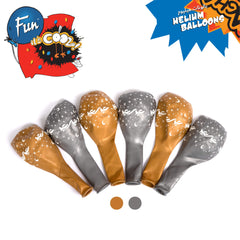 Fun Helium Gold and Silver colors Balloon 12in - Happy Eid - (in Arabic) [P:20pcsx1pkt]