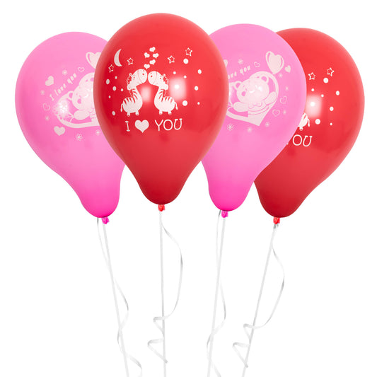 Fun® Balloons 10in Assorted Color - I Love You Design [15pcs x 1pkt]