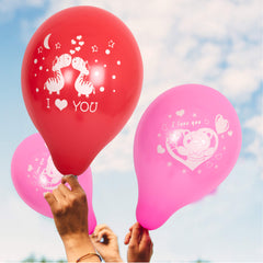Fun Helium Red and Pink Balloon 10in - "I Hart You"  [P:15pcsx1pkt]