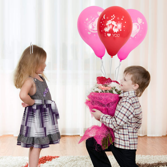 Fun® Balloons 10in Assorted Color - I Love You Design [15pcs x 1pkt]