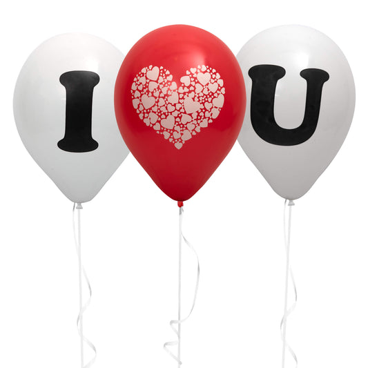 Fun® Balloons 10in - I Love You Design [3pcs x 1pkt]