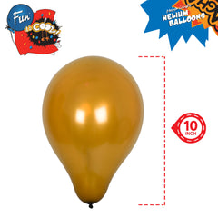 Fun Balloons 10in Metallic Golden [15pcs x 1pkt]