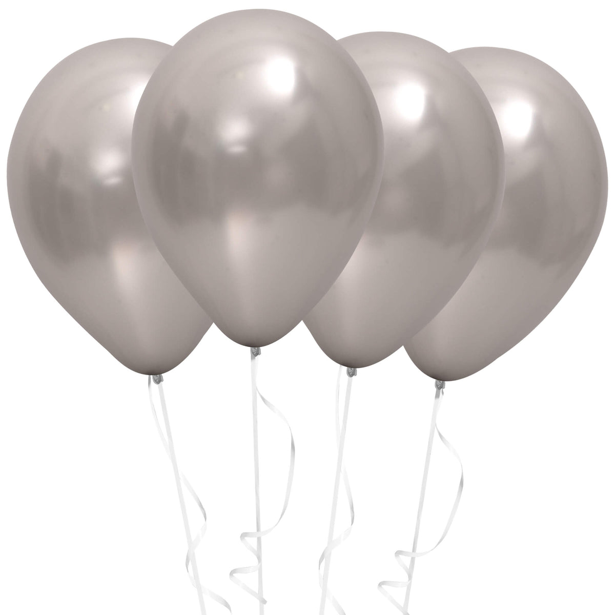 Fun Balloons 10in Metallic Silver [15pcs x 1pkt]
