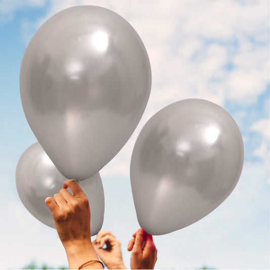 Fun® Balloons 10in Metallic Silver [15pcs x 1pkt]