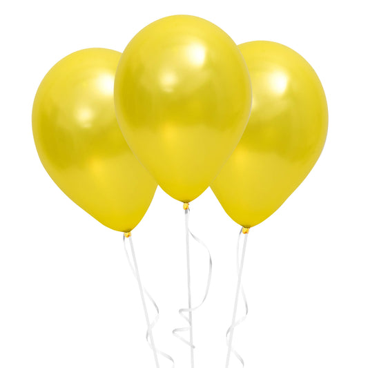 Fun® Balloons 10in Metallic Yellow  [15pcs x 1pkt]