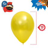 Fun® Helium Balloon 10inch - Metallic Yellow Pack of 15