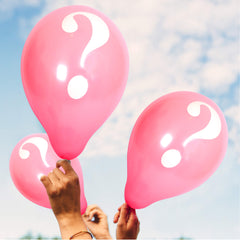 Fun Helium BalloonPink Color 10in - Question Mark White color [P:15pcsx1pkt]