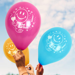 Fun Helium  Balloon 10in -"Get Well Soon" Smiley Face [P:20pcsx1pkt]