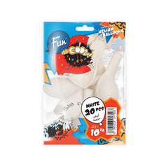 Fun Balloons 10in White [20pcs x 1pkt]