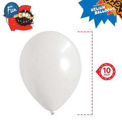 Fun Balloons 10in White [20pcs x 1pkt]