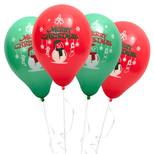 Fun® Balloons 10in - Christmas Snowman Design [20pcs x 1pkt]