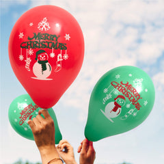 Fun Helium Red and Green  Balloon 10in - Christmas Snowman [P:20pcsx1pkt]