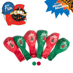 Fun Helium Red and Green  Balloon 10in - Christmas Tree [P:20pcsx1pkt]
