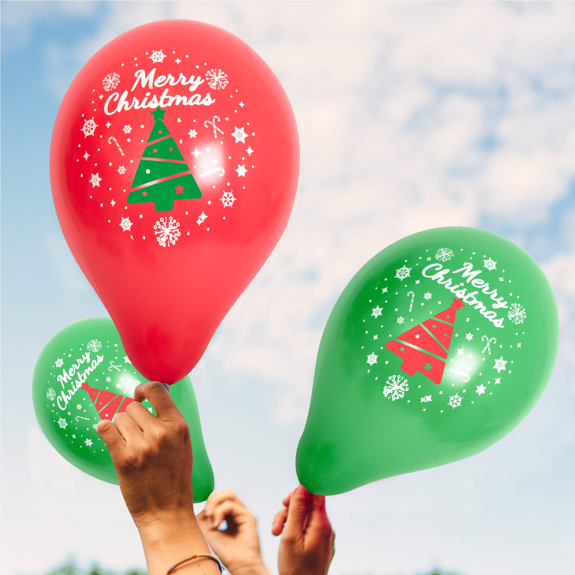 Fun® Helium Balloon 10inch - Christmas Tree Pack of 20
