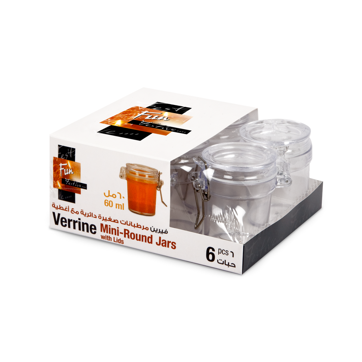 Fun Verrine Mini Round Jars with Lids 60ml [6pcs x 1pkt]