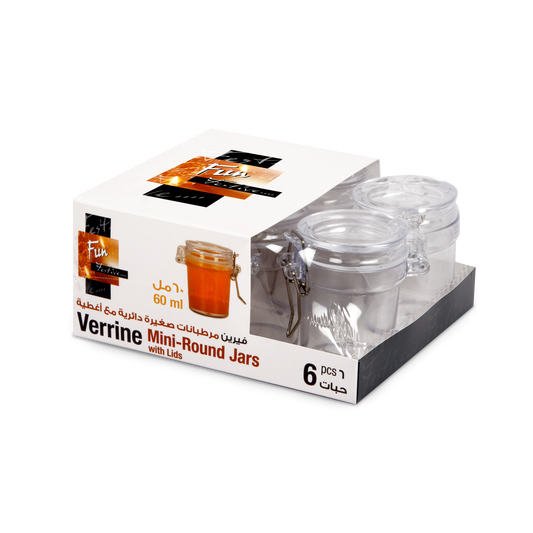 Fun® Verrine Mini Round Jars with Lids 60ml [6pcs x 1pkt]