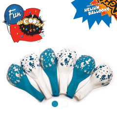 Fun Helium Balloon Baby Blue and White colors  12in - "Baby Boy" (In Arabic) [P:20pcsx1pkt]