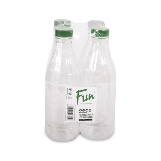 Fun® Multipurpose Round Bottles 1000ml with Lids [4pcs x 1pkt]