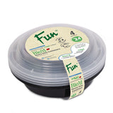 Fun® Bio'd Black Round Container with Clear Lid - 24oz Pack of 4