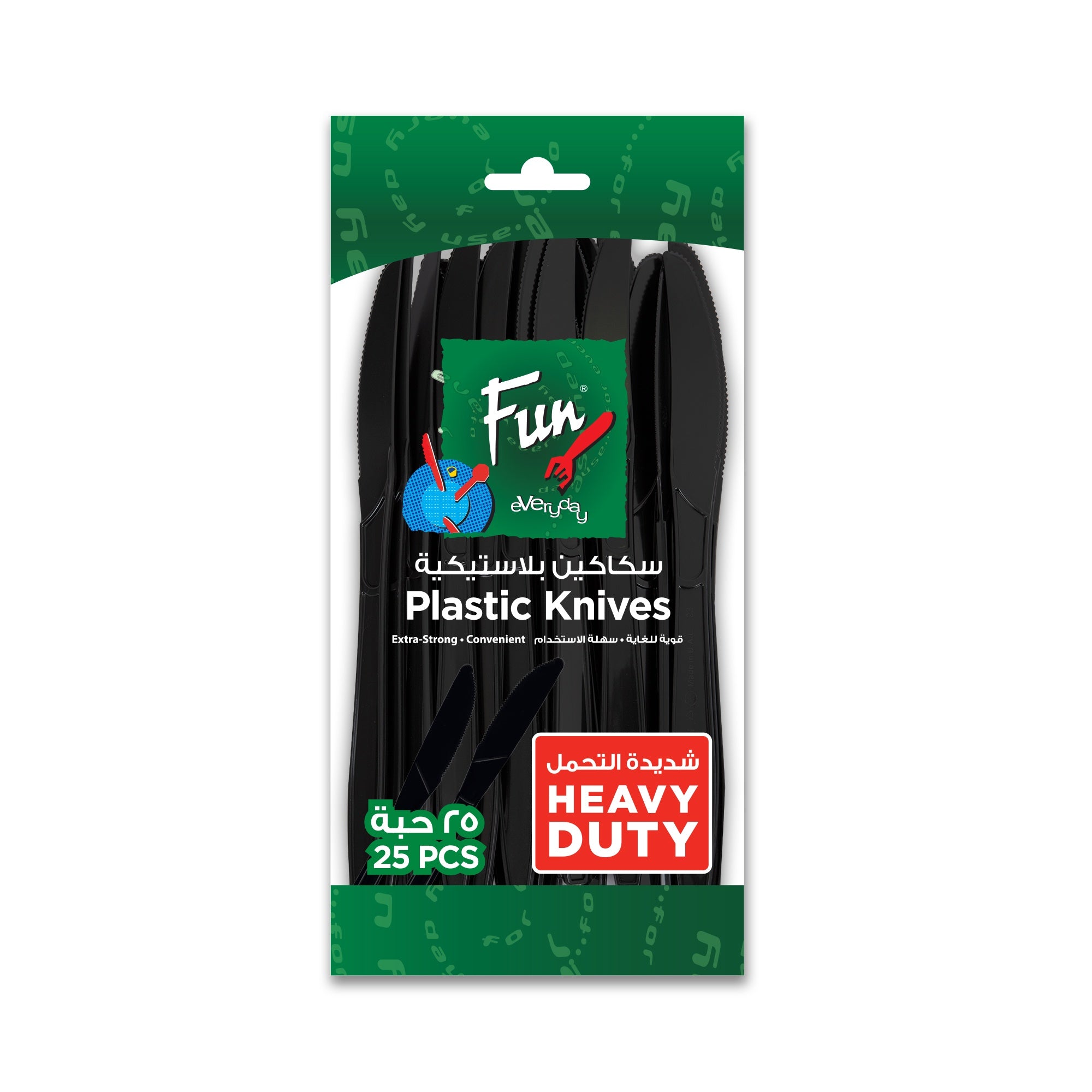 Fun® Heavy Duty Plastic Knife Black 25 Pcs