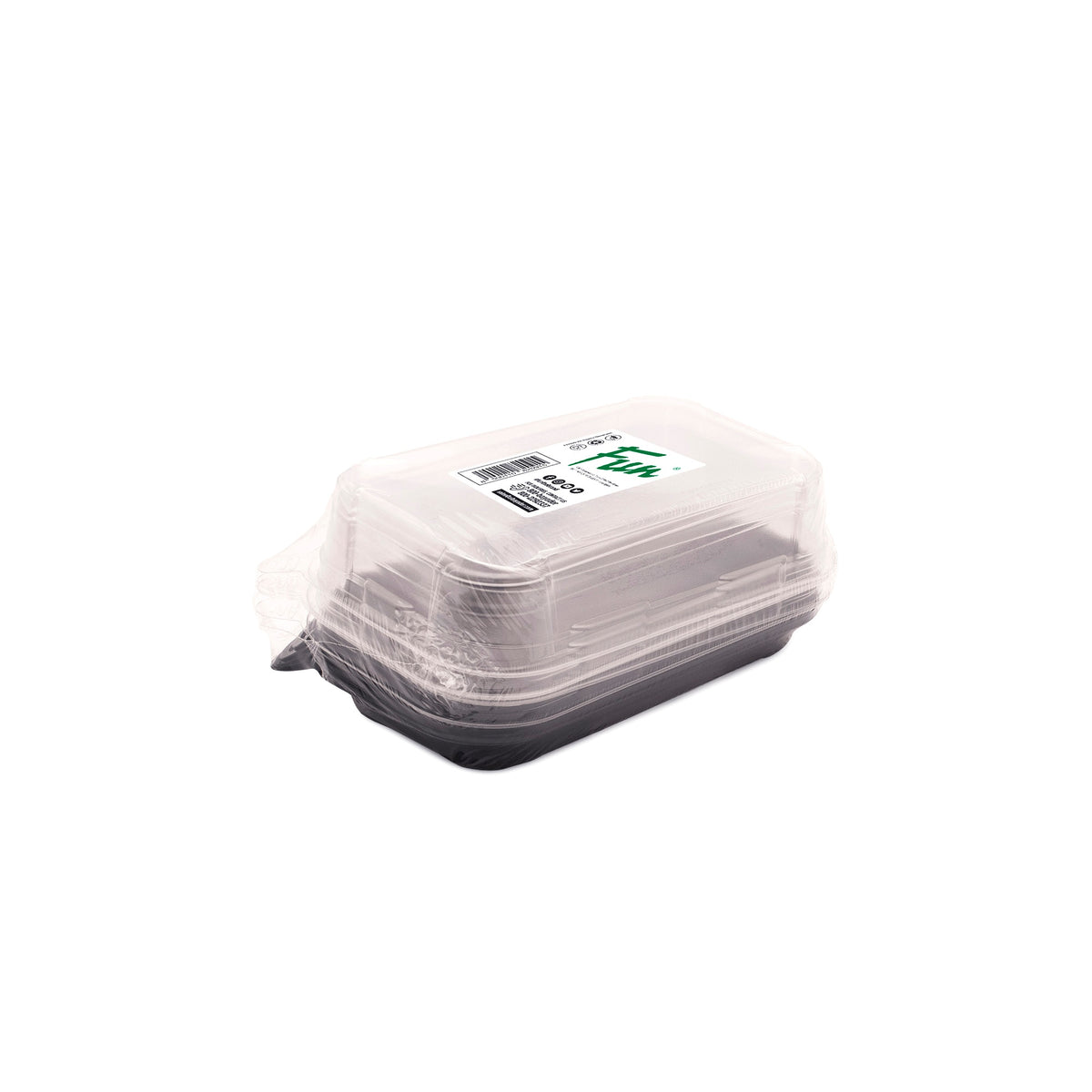 Fun® Plastic Clear Container 199x121x40mm with Flat PET Lids [5pcs x 1pkt]