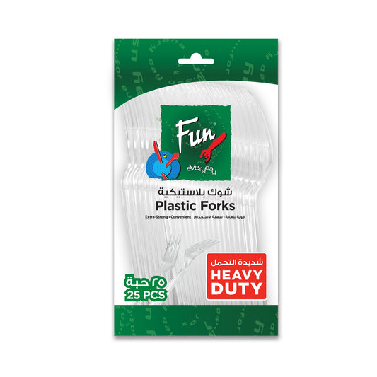 Fun® Heavy Duty Clear Plastic Forks [25pcs x 1pkt]