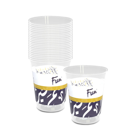 Fun Ramadan White Clear Plastic Cups 12oz  PET  [P:25pcsx1pkt] - CRP