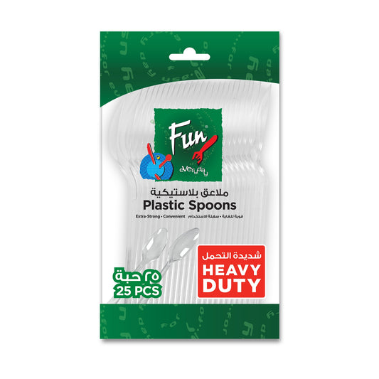 Fun® Heavy Duty Clear Plastic Spoons [25pcs x 1pkt]