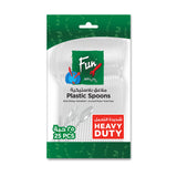 Fun® Heavy Duty Plastic Spoon Transparent 25 Pcs