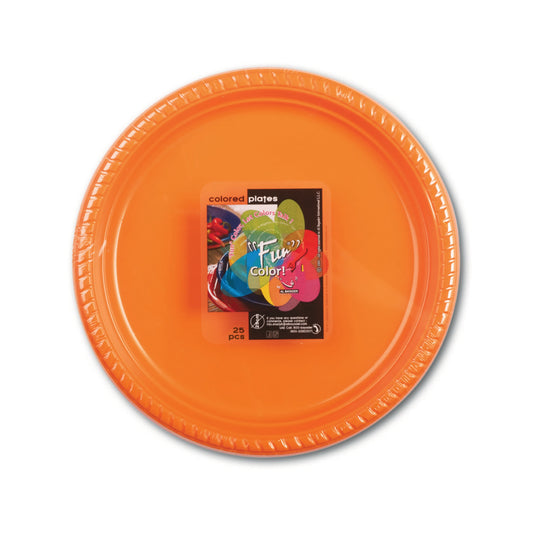 Fun® Plastic Citrus Plates 22cm [25pcs x 1pkt]