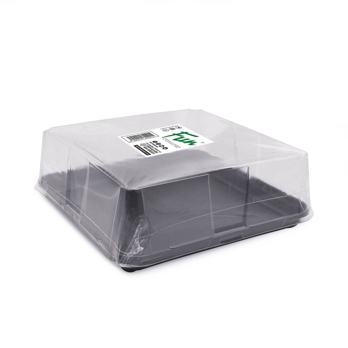 Fun® Plastic Clear Container279x279x80mm with Flat PET Lids [5pcs x 1pkt]