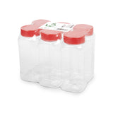 Fun® Multipurpose Jar 500ml with Lid -Square Pack of 6