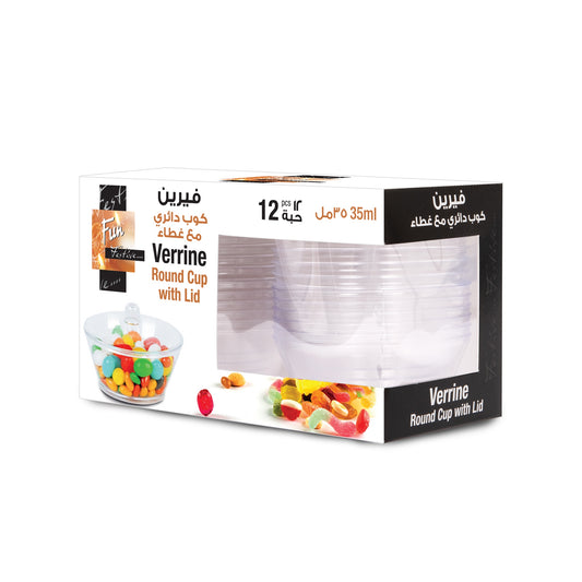 Fun® Verrine Round Cups with Lid 35ml [12pcs x 1pkt]