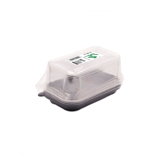 Fun® Plastic Clear Container 199x121x60mm with Flat PET Lids [5pcs x 1pkt]