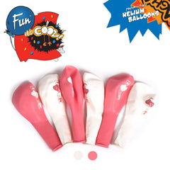 Fun Helium  Balloon Pink and White colors Only  10 in - "Baby Girl" [P:15pcsx1pkt]
