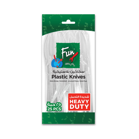 Fun® Heavy Duty Clear Plastic Knives [25pcs x 1pkt]